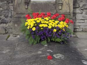 Fleurs sur la tombe de Nicolás Guerendiain